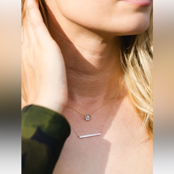 Adina Reyter Diamond Pave Bar 14k Gold Necklace - Picture 3 of 3